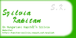 szilvia kapitan business card